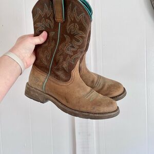 Ariat Brown Boots with Teal Accents